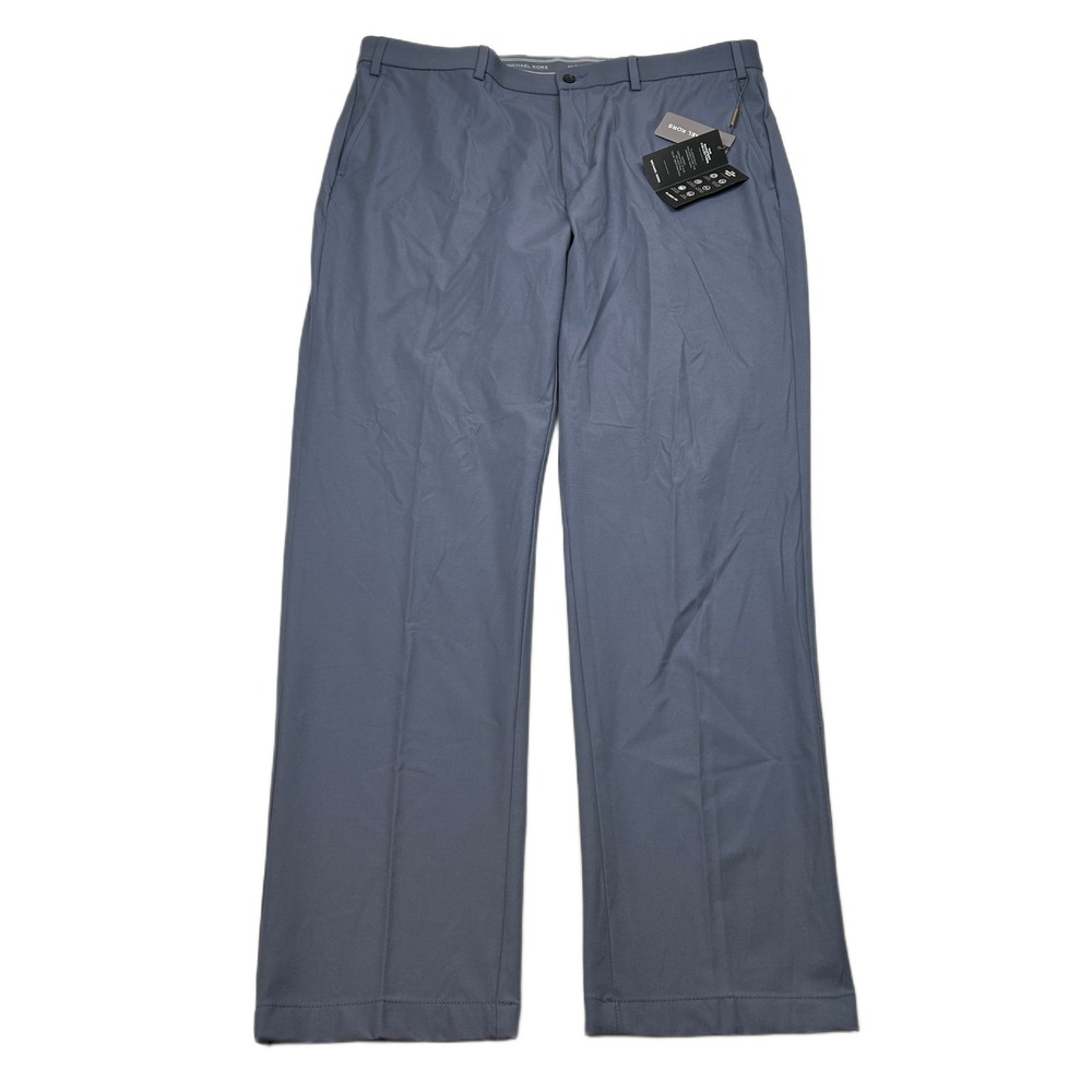 Michael Kors Performance Dress Pants Mens 38x32 Ash Blue Stretch Classic NEW